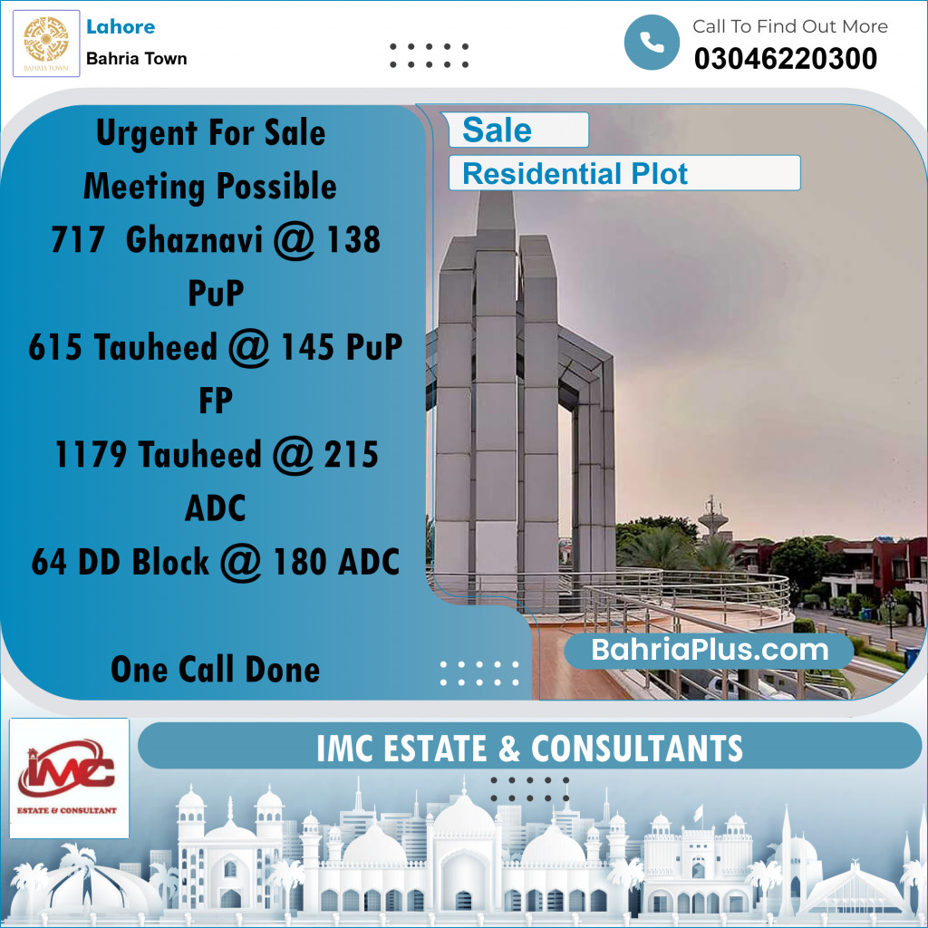Residential Plot for Sale in Bahria Town, Lahore - (BP-300677)