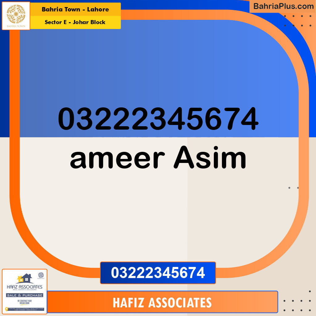 10 Marla Residential Plot for Sale in Sector E - Johar Block -  Bahria Town, Lahore - (BP-300700)