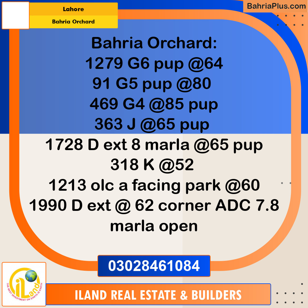 Residential Plot for Sale in Bahria Orchard, Lahore - (BP-300706)