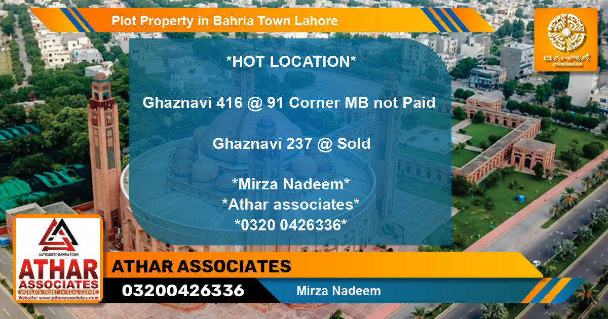 Residential Plot for Sale in Bahria Town, Lahore - (BP-30076)
