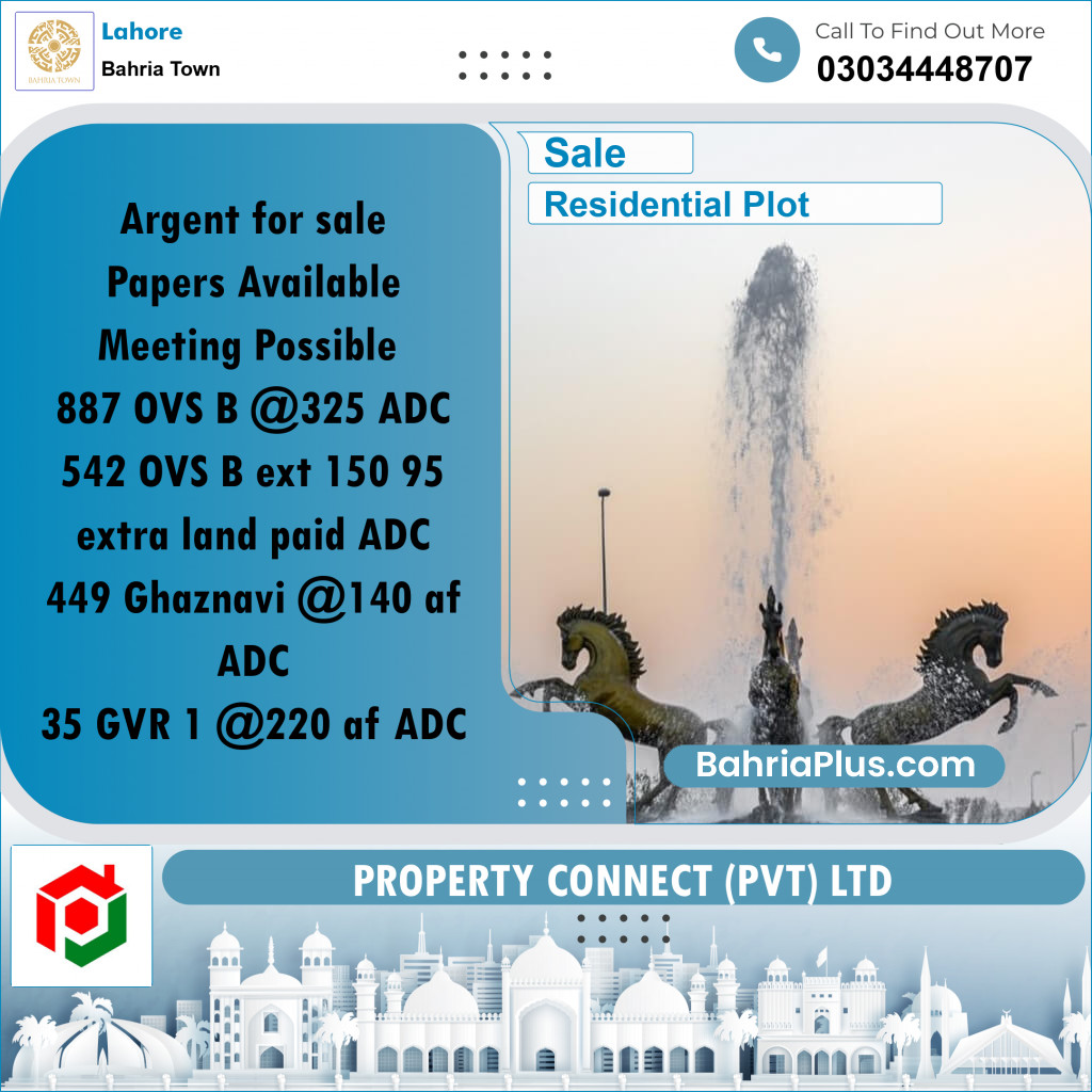 Residential Plot for Sale in Bahria Town, Lahore - (BP-300761)