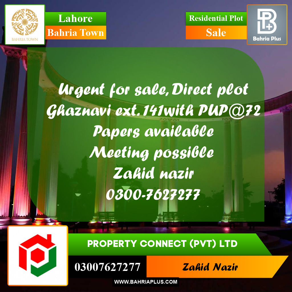 Residential Plot for Sale in Bahria Town, Lahore - (BP-300771)