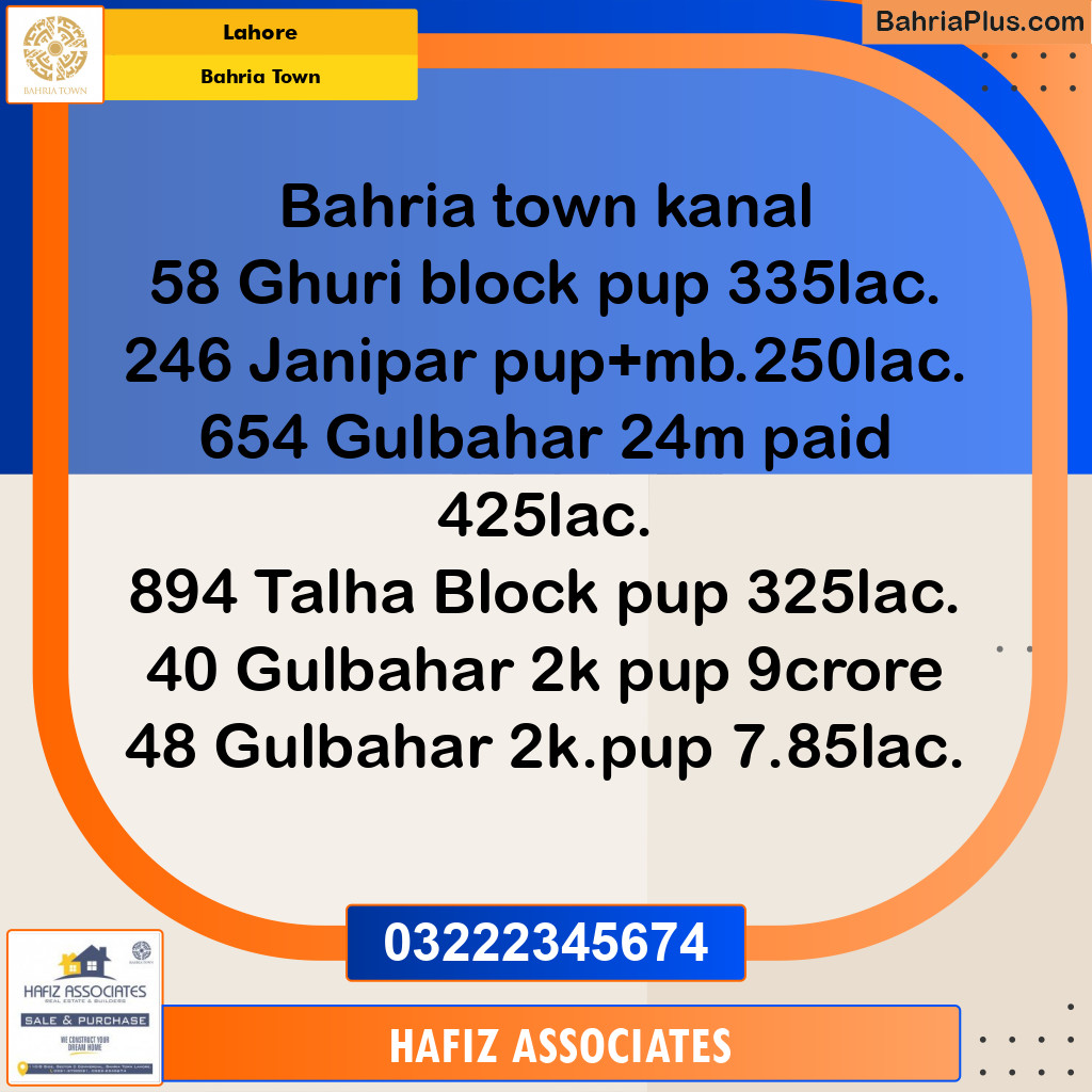 Residential Plot for Sale in Bahria Town, Lahore - (BP-300823)