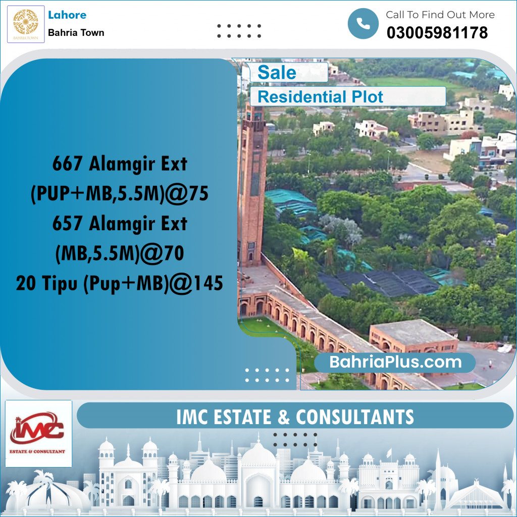 Residential Plot for Sale in Bahria Town, Lahore - (BP-300861)