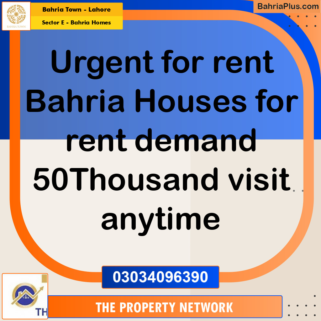 5 Marla Residential House for Rent in Sector E - Bahria Homes -  Bahria Town, Lahore - (BP-300880)