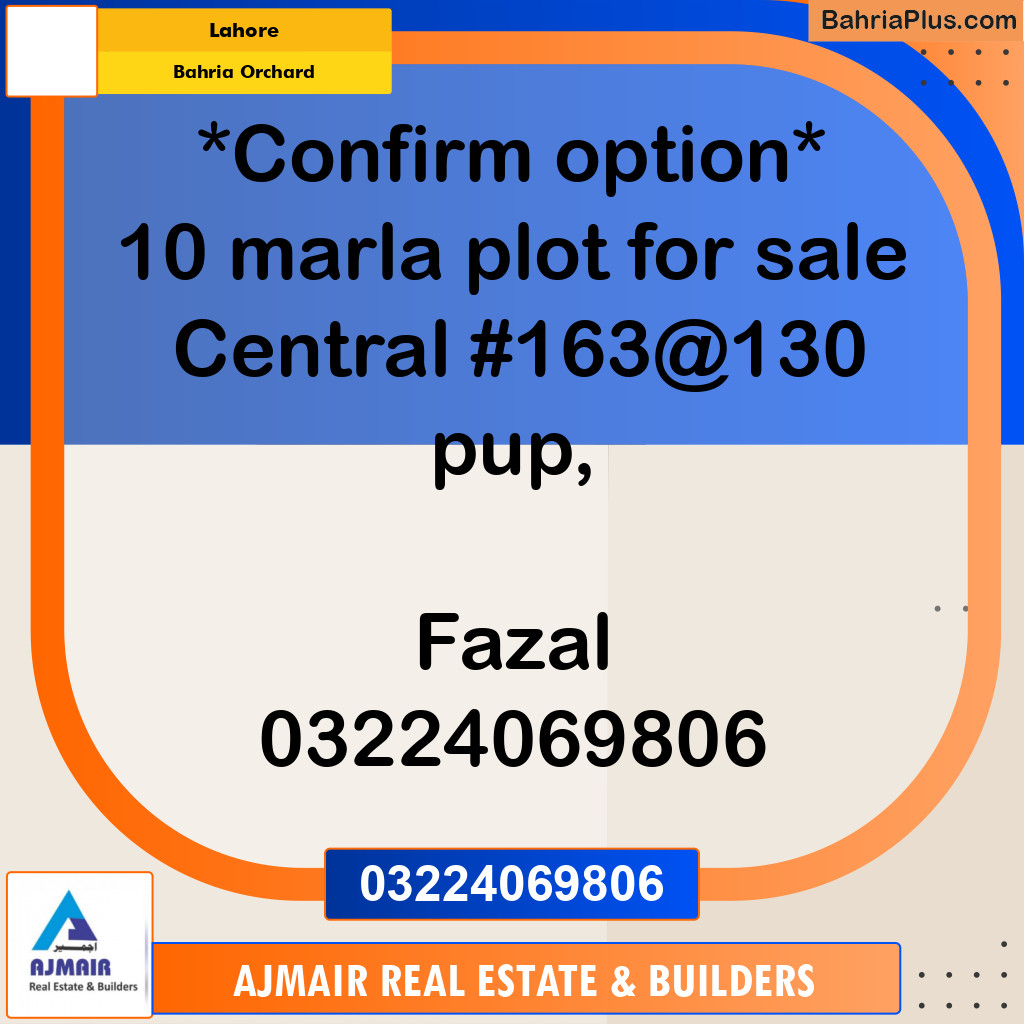 Residential Plot for Sale in Bahria Orchard, Lahore - (BP-300887)