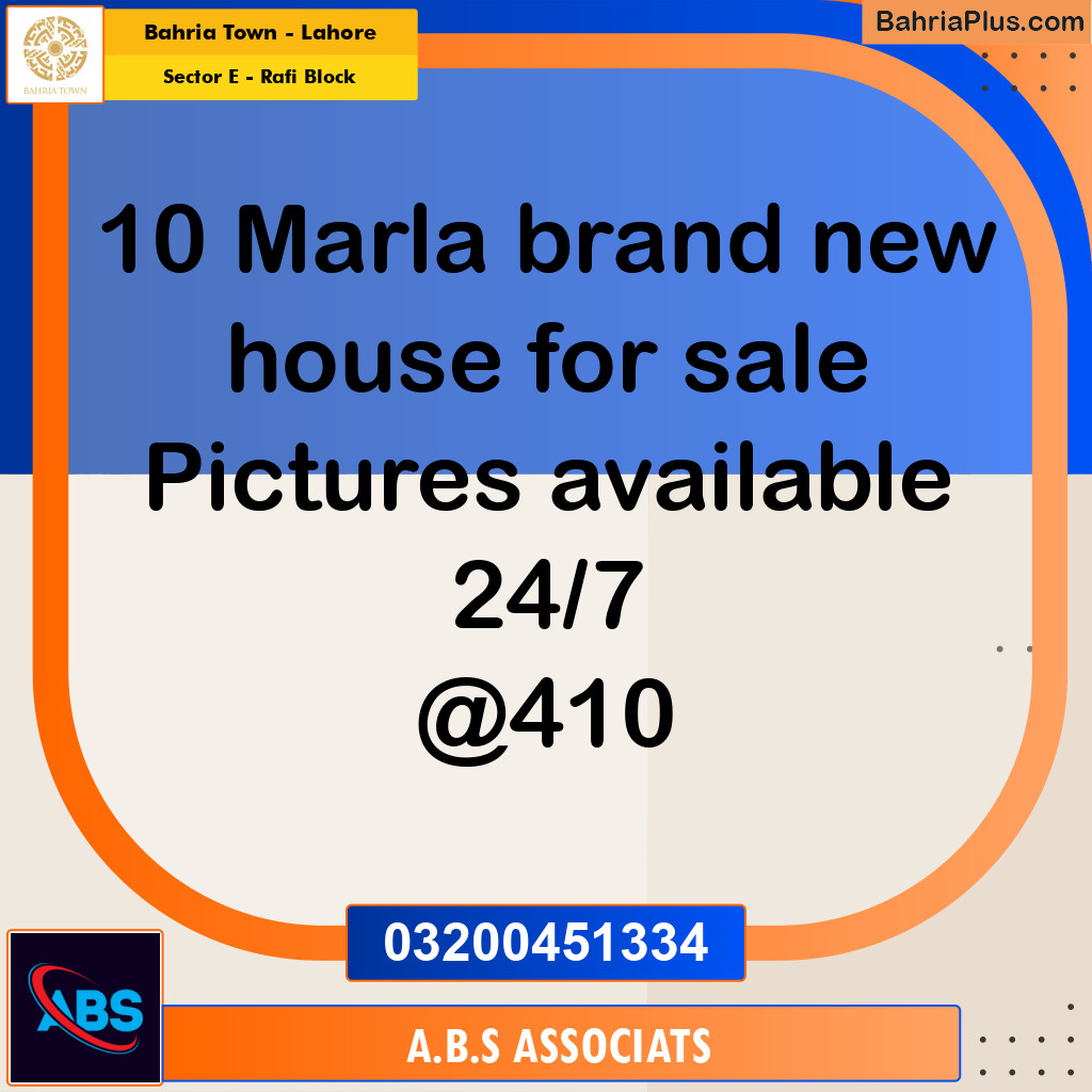 10 Marla Residential House for Sale in Sector E - Rafi Block -  Bahria Town, Lahore - (BP-300967)