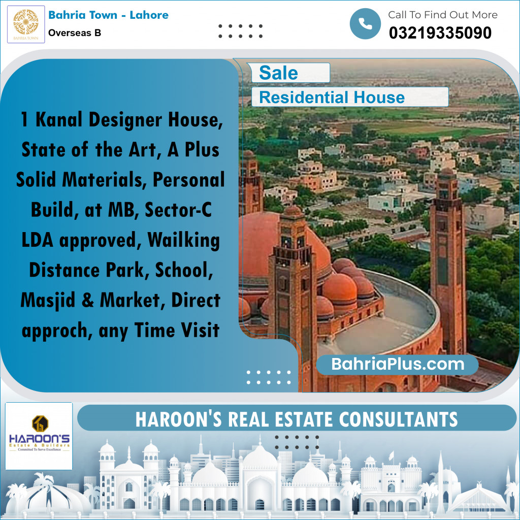 Residential House for Sale in Overseas B -  Bahria Town, Lahore - (BP-300976)