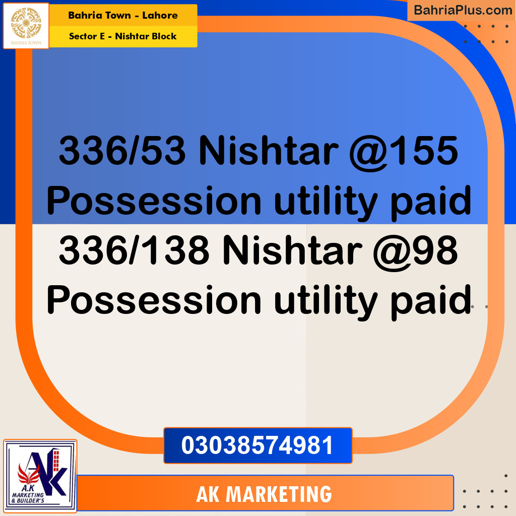 10 Marla Residential Plot for Sale in Sector E - Nishtar Block -  Bahria Town, Lahore - (BP-301638)