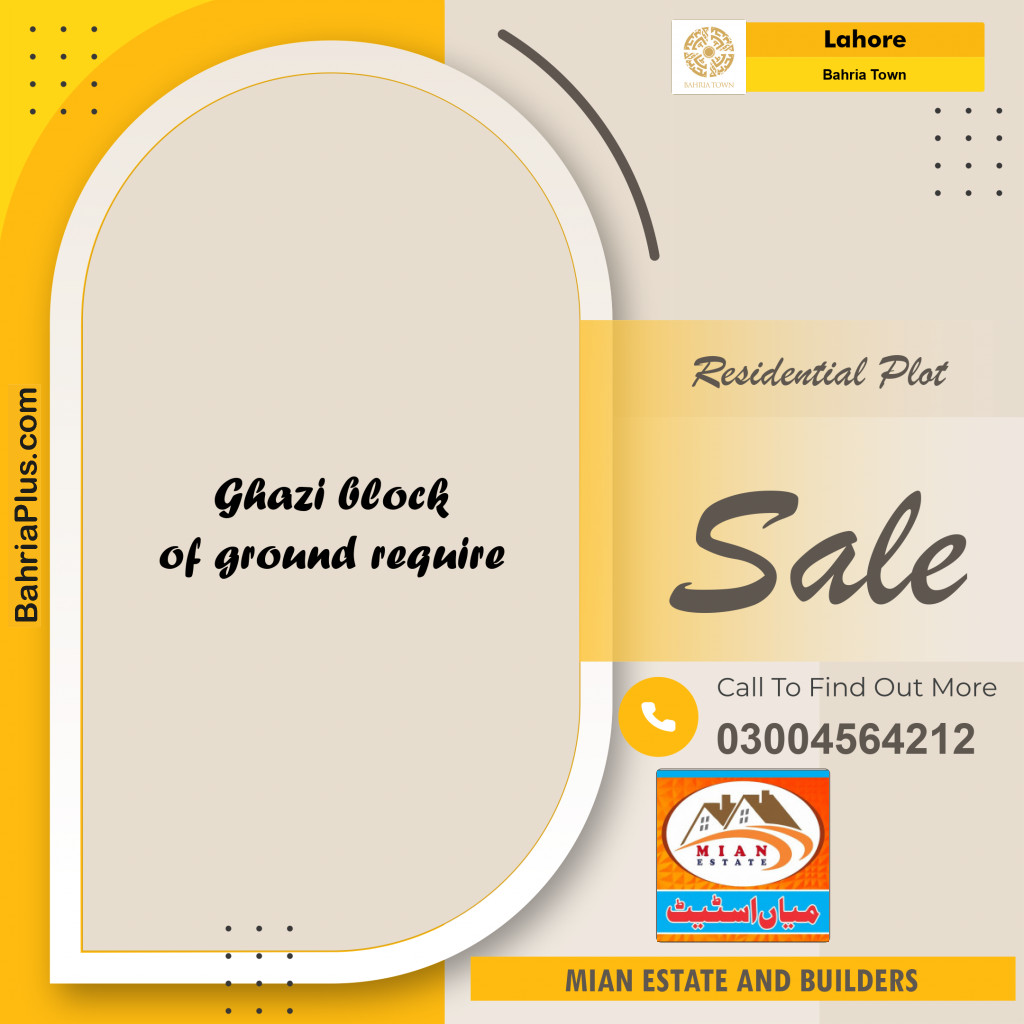 Residential Plot for Sale in Bahria Town, Lahore - (BP-301798)