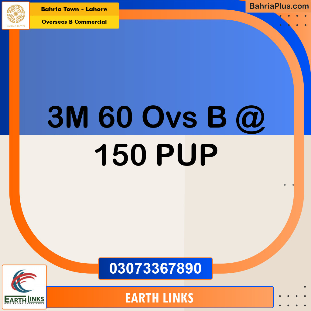 3 Marla Commercial Plot for Sale in Overseas B Commercial -  Bahria Town, Lahore - (BP-301845)
