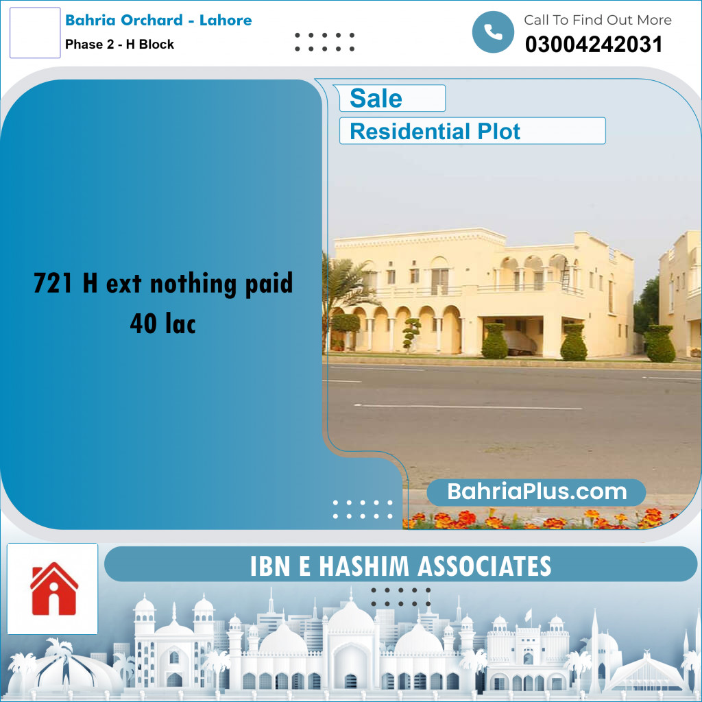 5 Marla Residential Plot for Sale in Phase 2 - H Block -  Bahria Orchard, Lahore - (BP-301932)