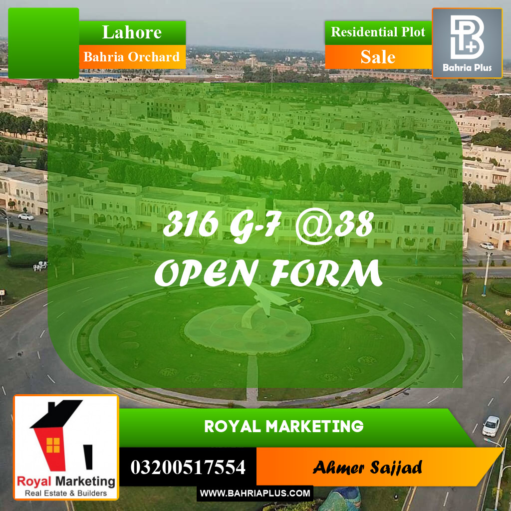 Residential Plot for Sale in Bahria Orchard, Lahore - (BP-301936)
