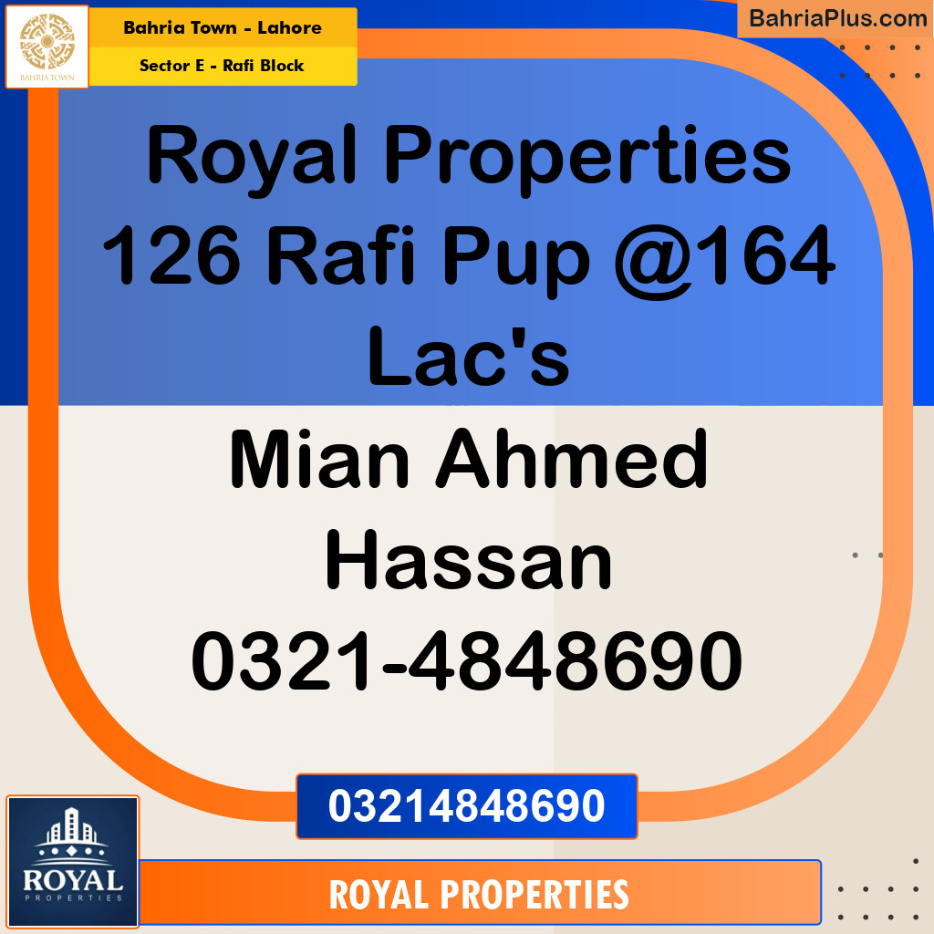10 Marla Residential Plot for Sale in Sector E - Rafi Block -  Bahria Town, Lahore - (BP-301937)