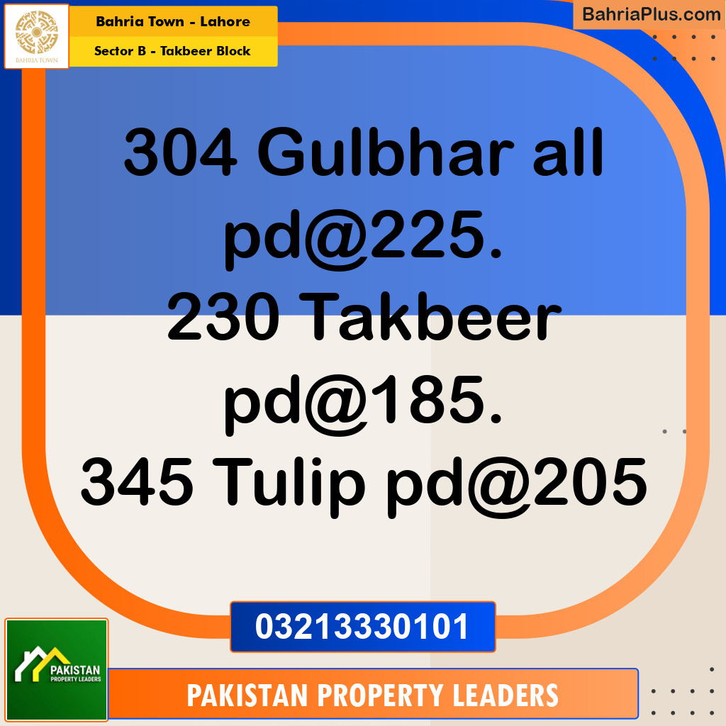 10 Marla Residential Plot for Sale in Sector B - Takbeer Block -  Bahria Town, Lahore - (BP-301952)