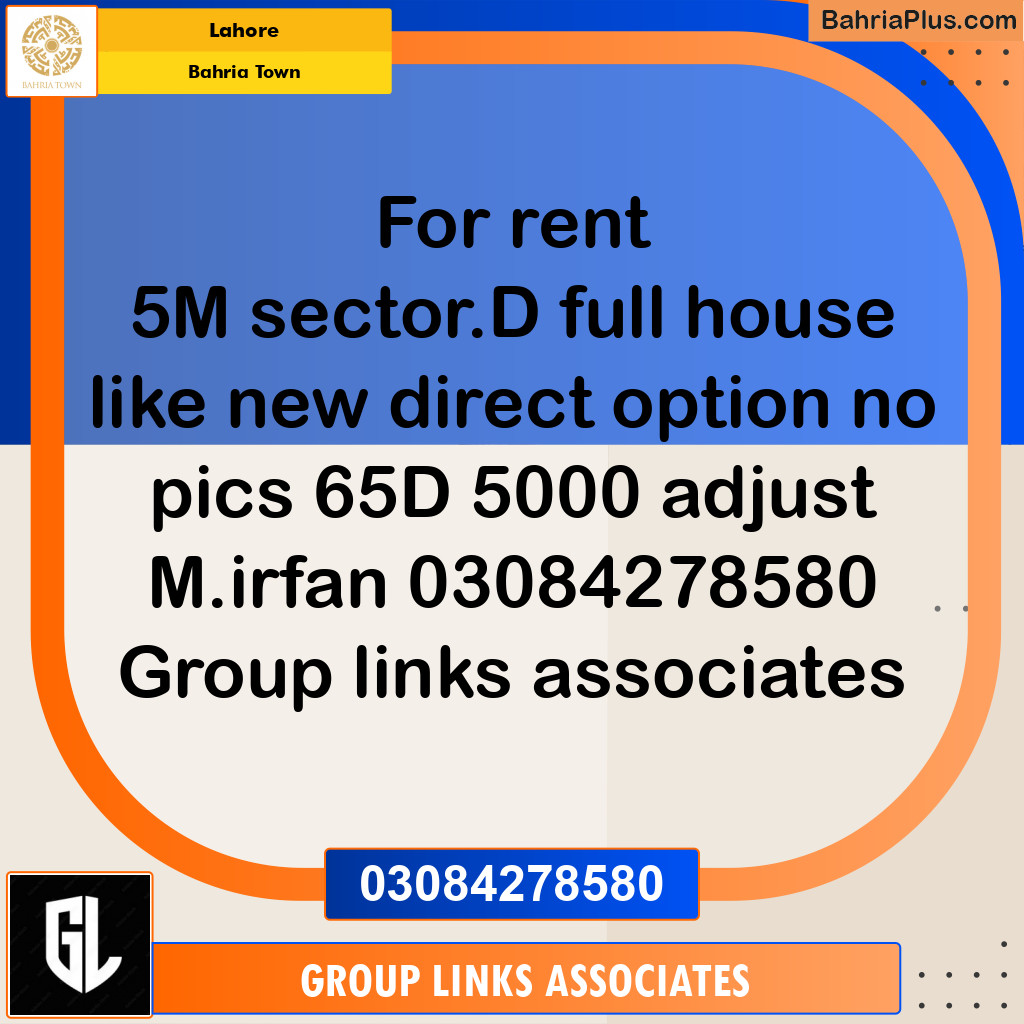 Residential House for Rent in Bahria Town, Lahore - (BP-301961)