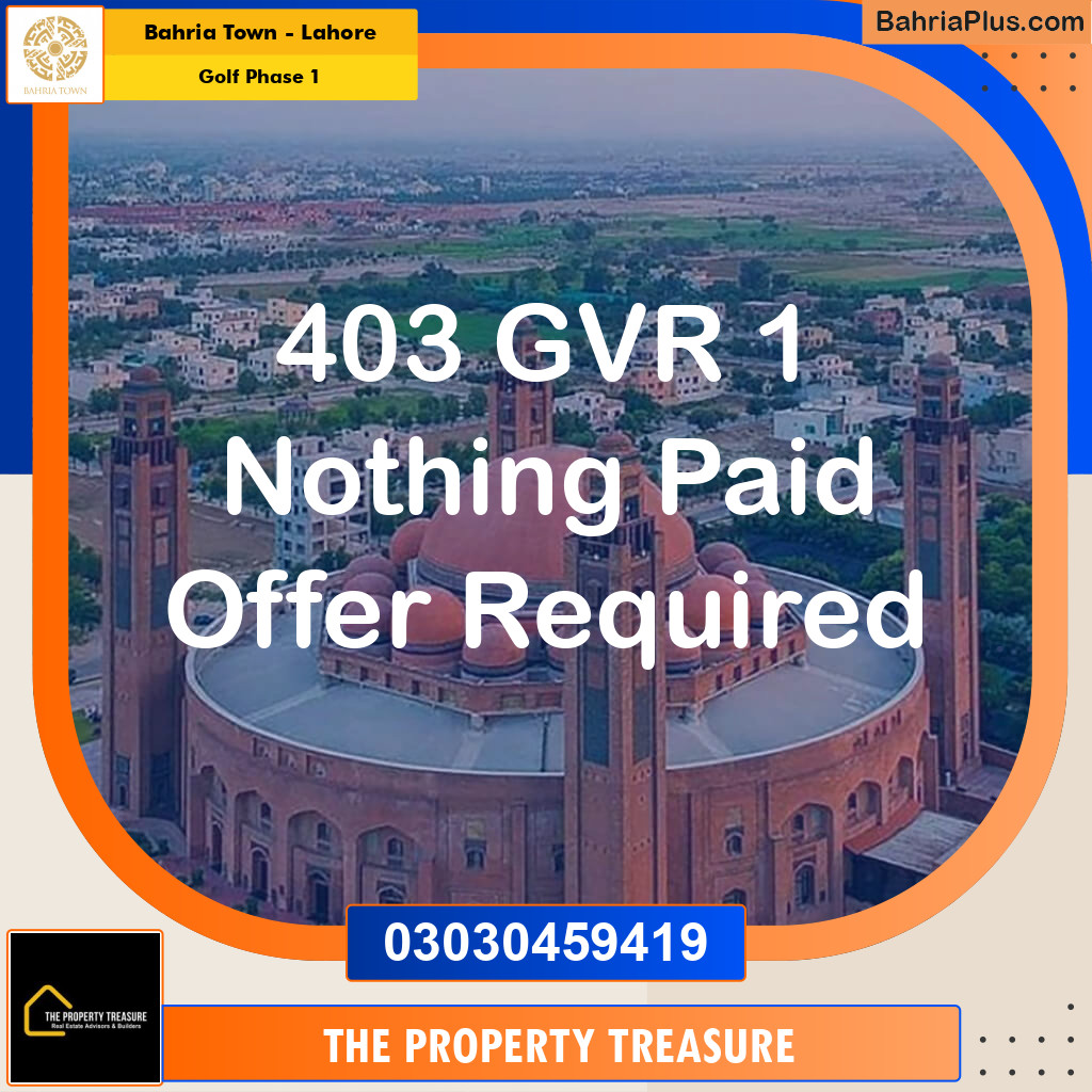 10 Marla Residential Plot for Sale in Golf Phase 1 -  Bahria Town, Lahore - (BP-301992)