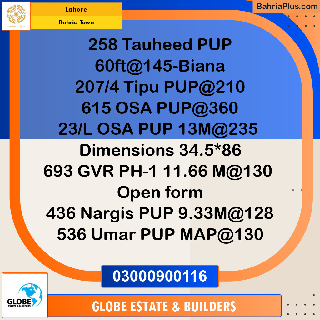 Residential Plot for Sale in Bahria Town, Lahore - (BP-302014)