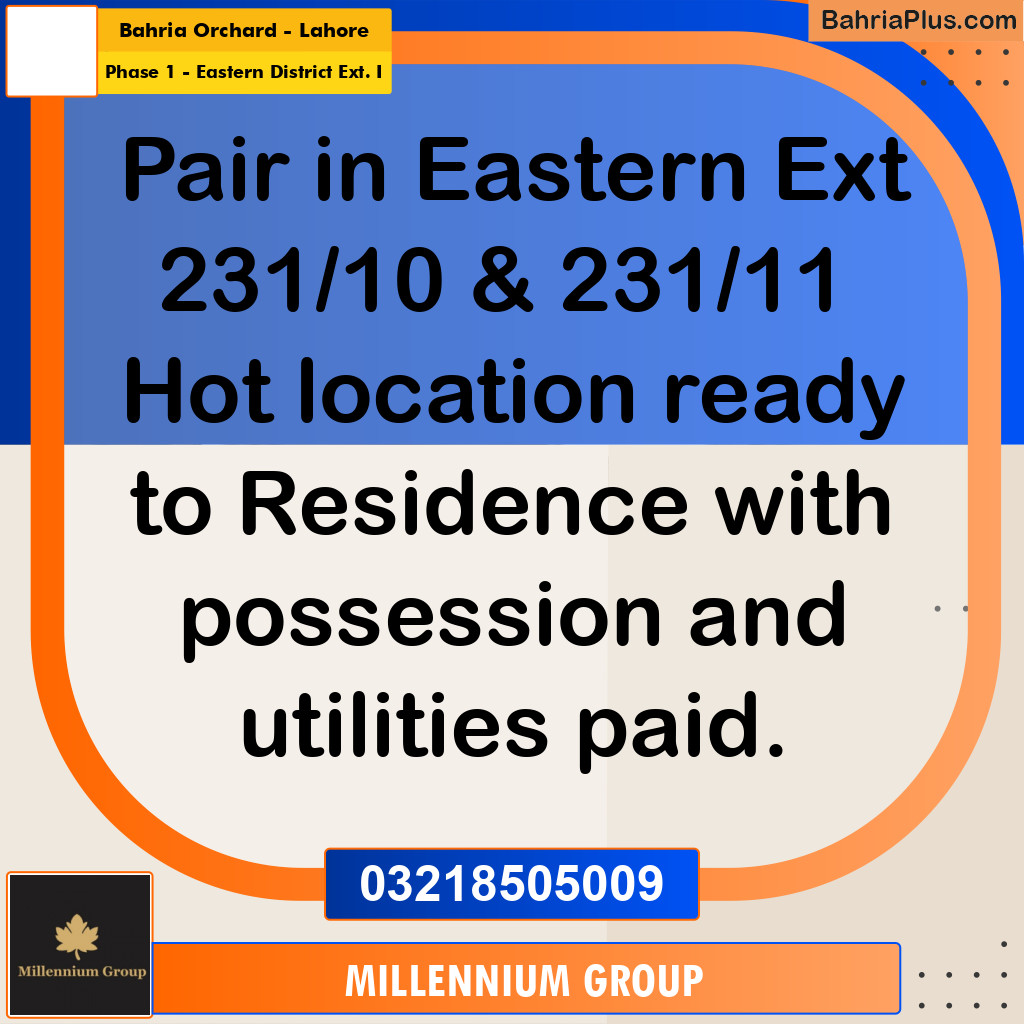 5 Marla Residential Plot for Sale in Phase 1 - Eastern District Ext. I -  Bahria Orchard, Lahore - (BP-302051)