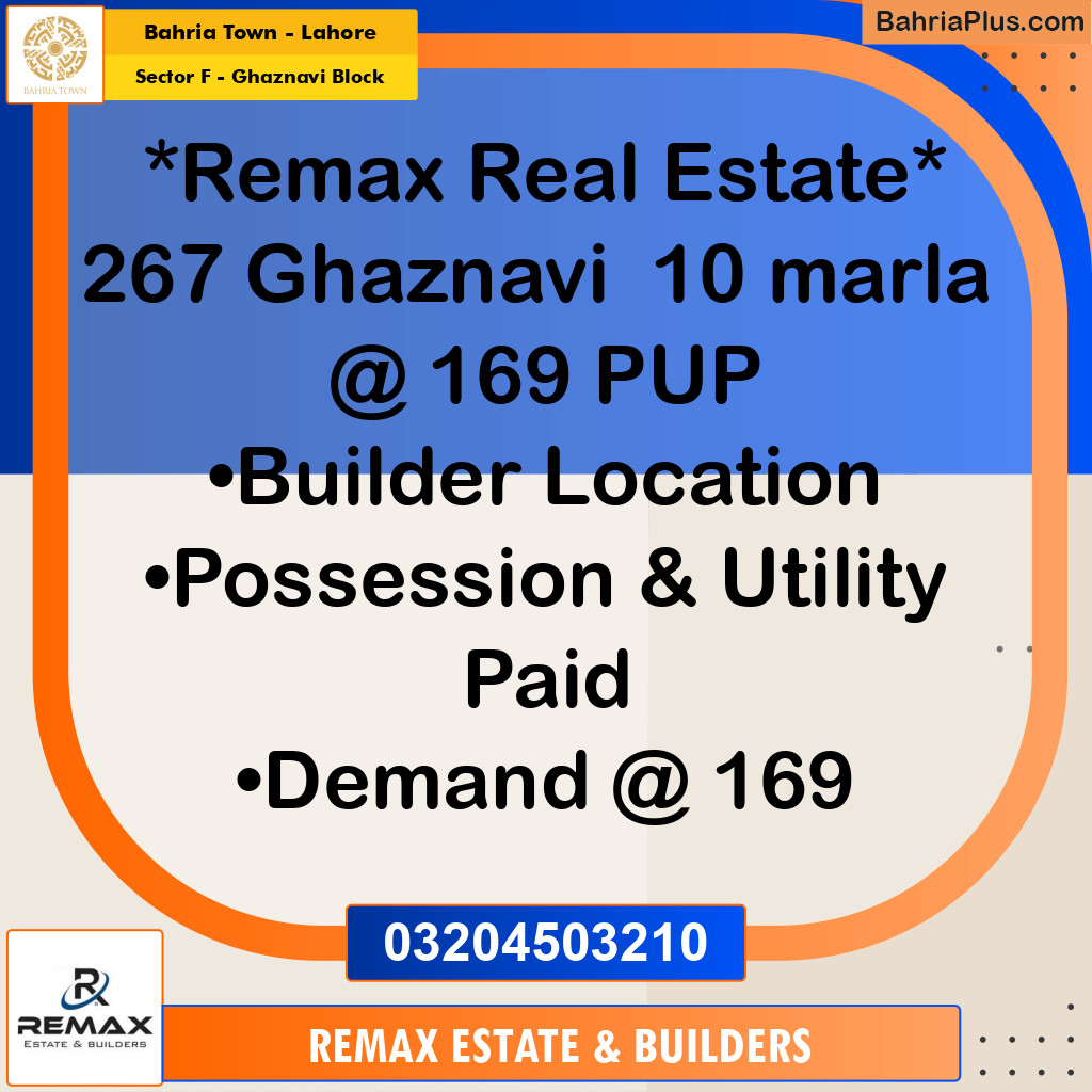 10 Marla Residential Plot for Sale in Sector F - Ghaznavi Block -  Bahria Town, Lahore - (BP-302073)