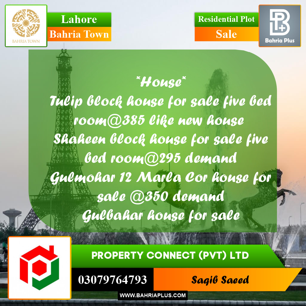 Residential Plot for Sale in Bahria Town, Lahore - (BP-302092)