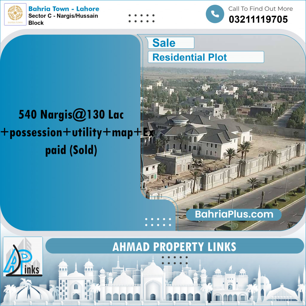 5 Marla Residential Plot for Sale in Sector C - Nargis/Hussain Block -  Bahria Town, Lahore - (BP-302135)