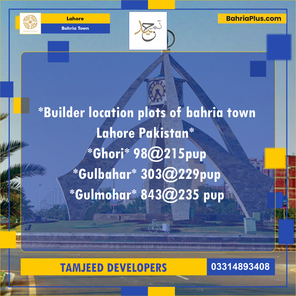 Residential Plot for Sale in Bahria Town, Lahore - (BP-302150)