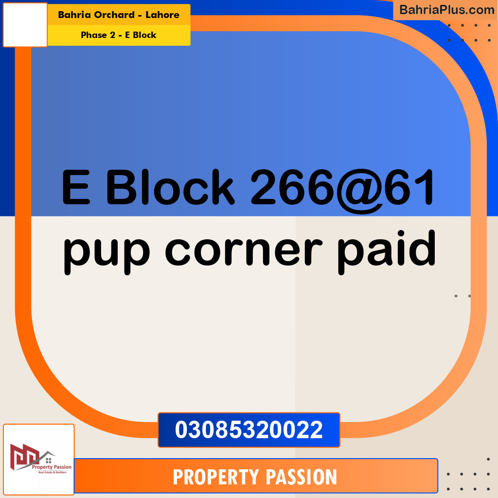 5 Marla Residential Plot for Sale in Phase 2 - E Block -  Bahria Orchard, Lahore - (BP-302206)