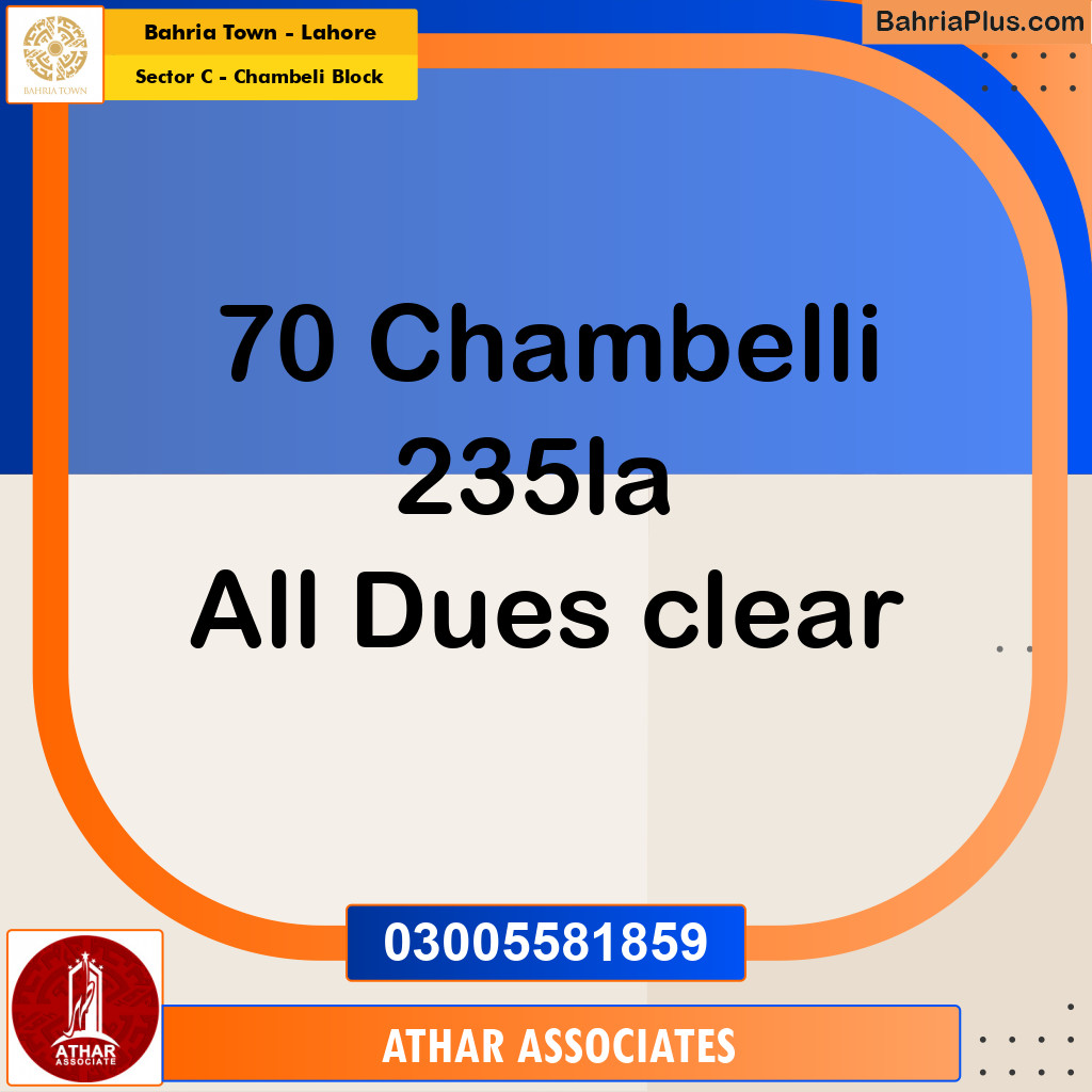 10 Marla Residential Plot for Sale in Sector C - Chambeli Block -  Bahria Town, Lahore - (BP-302245)