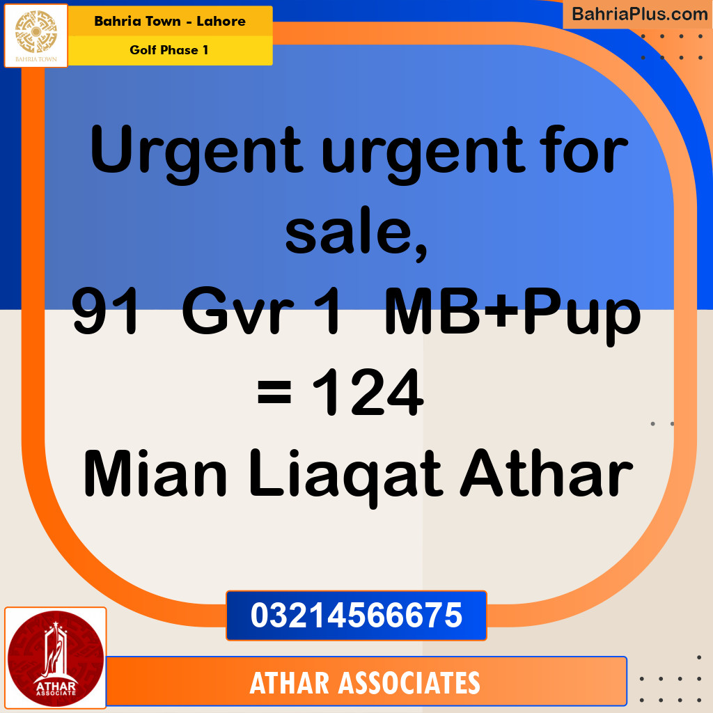 20 Marla Residential Plot for Sale in Golf Phase 1 -  Bahria Town, Lahore - (BP-302342)