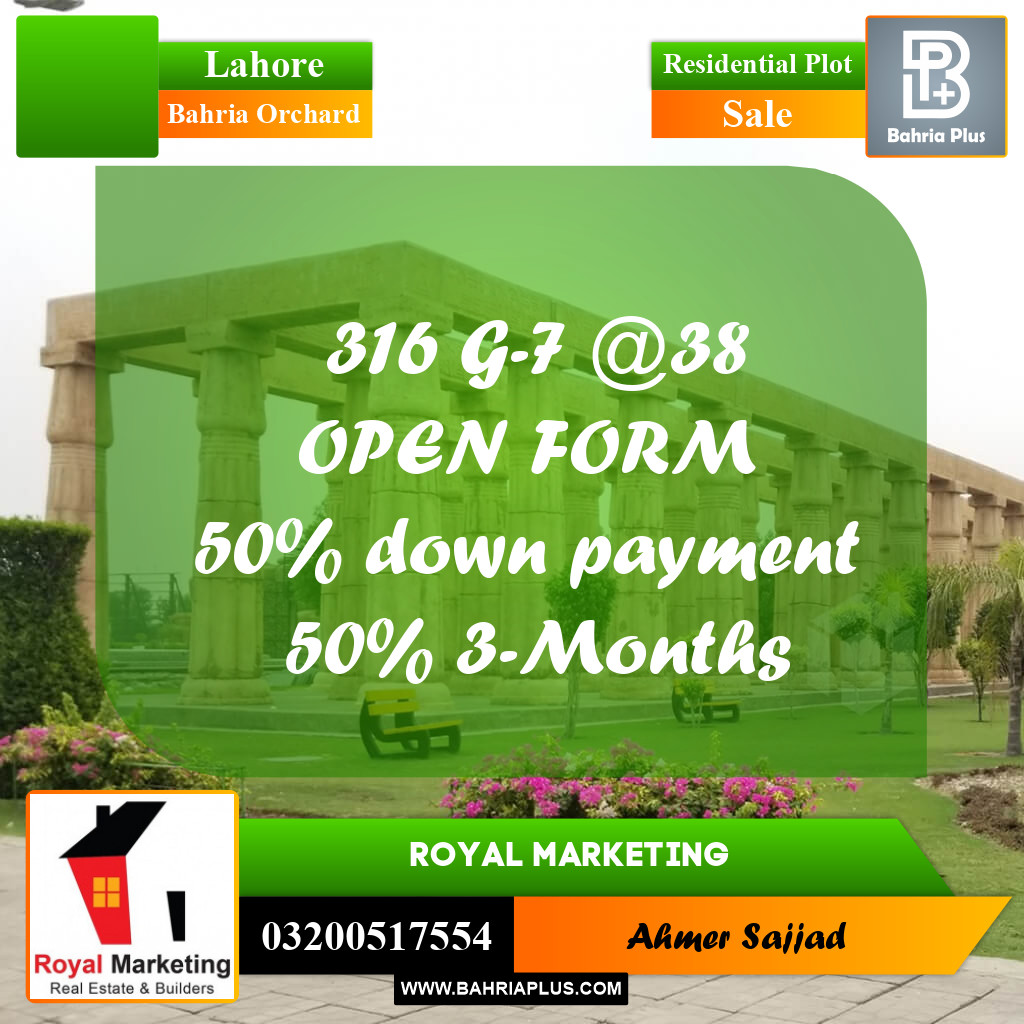 Residential Plot for Sale in Bahria Orchard, Lahore - (BP-302455)