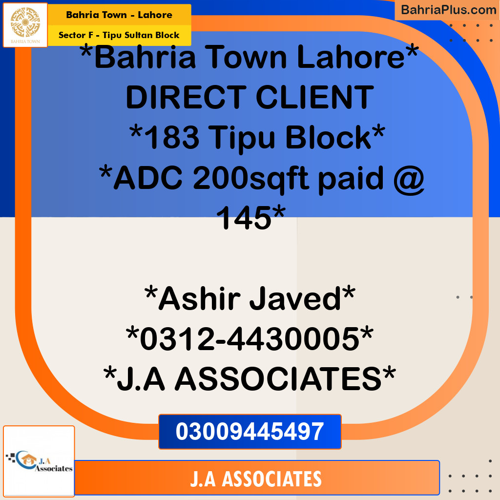 10 Marla Residential Plot for Sale in Sector F - Tipu Sultan Block -  Bahria Town, Lahore - (BP-302458)