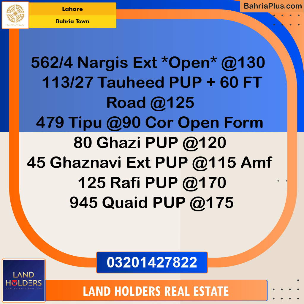 Residential Plot for Sale in Bahria Town, Lahore - (BP-302463)