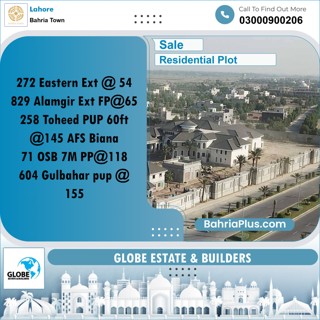 Residential Plot for Sale in Bahria Town, Lahore - (BP-302491)