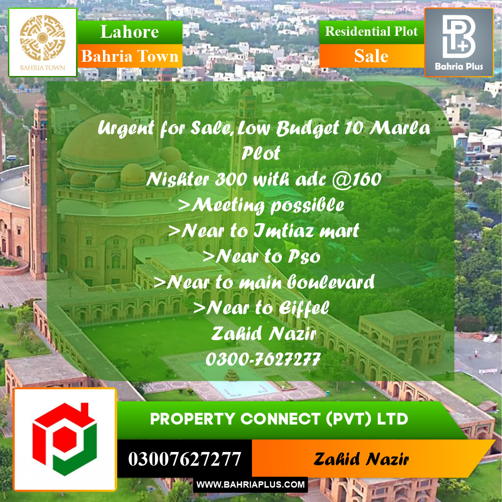 Residential Plot for Sale in Bahria Town, Lahore - (BP-302504)