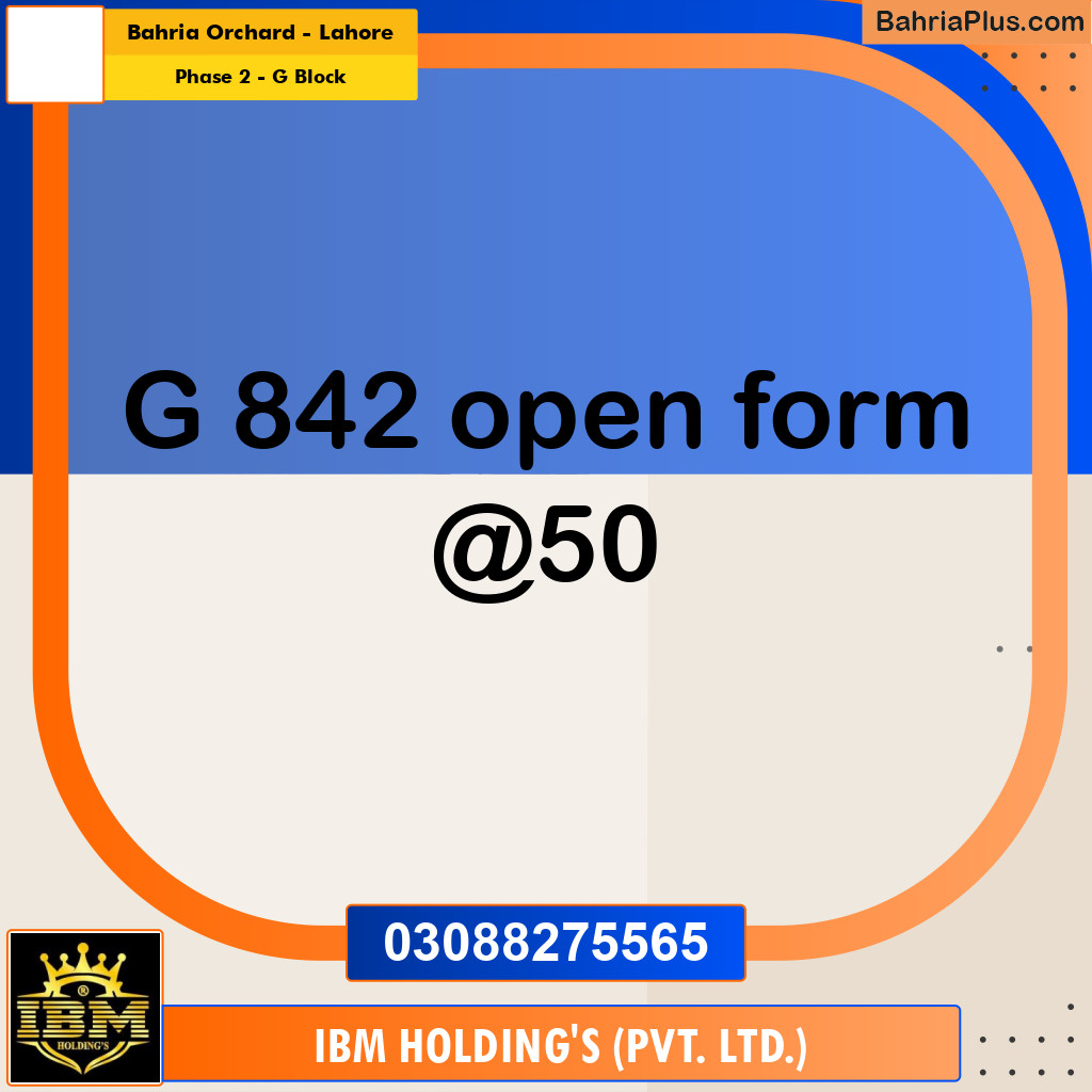 5 Marla Residential Plot for Sale in Phase 2 - G Block -  Bahria Orchard, Lahore - (BP-302507)