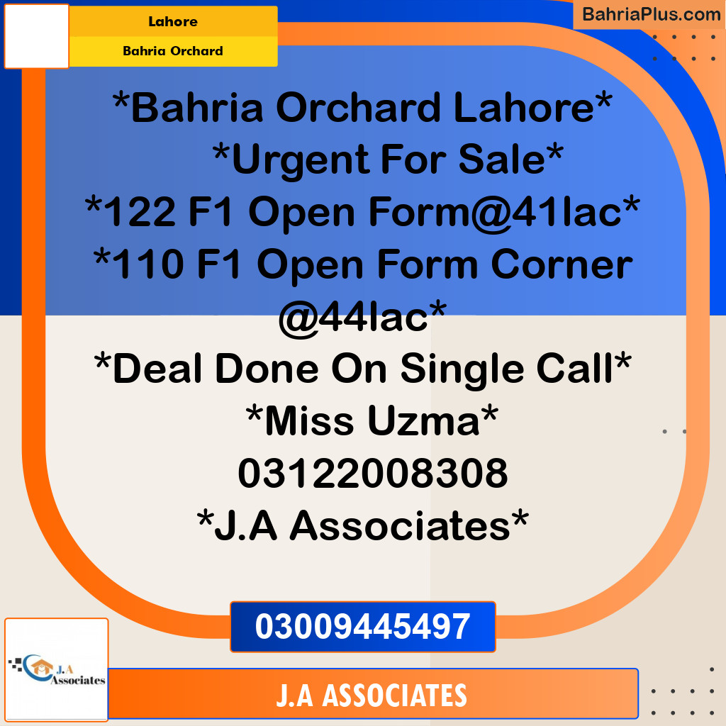 Residential Plot for Sale in Bahria Orchard, Lahore - (BP-302540)