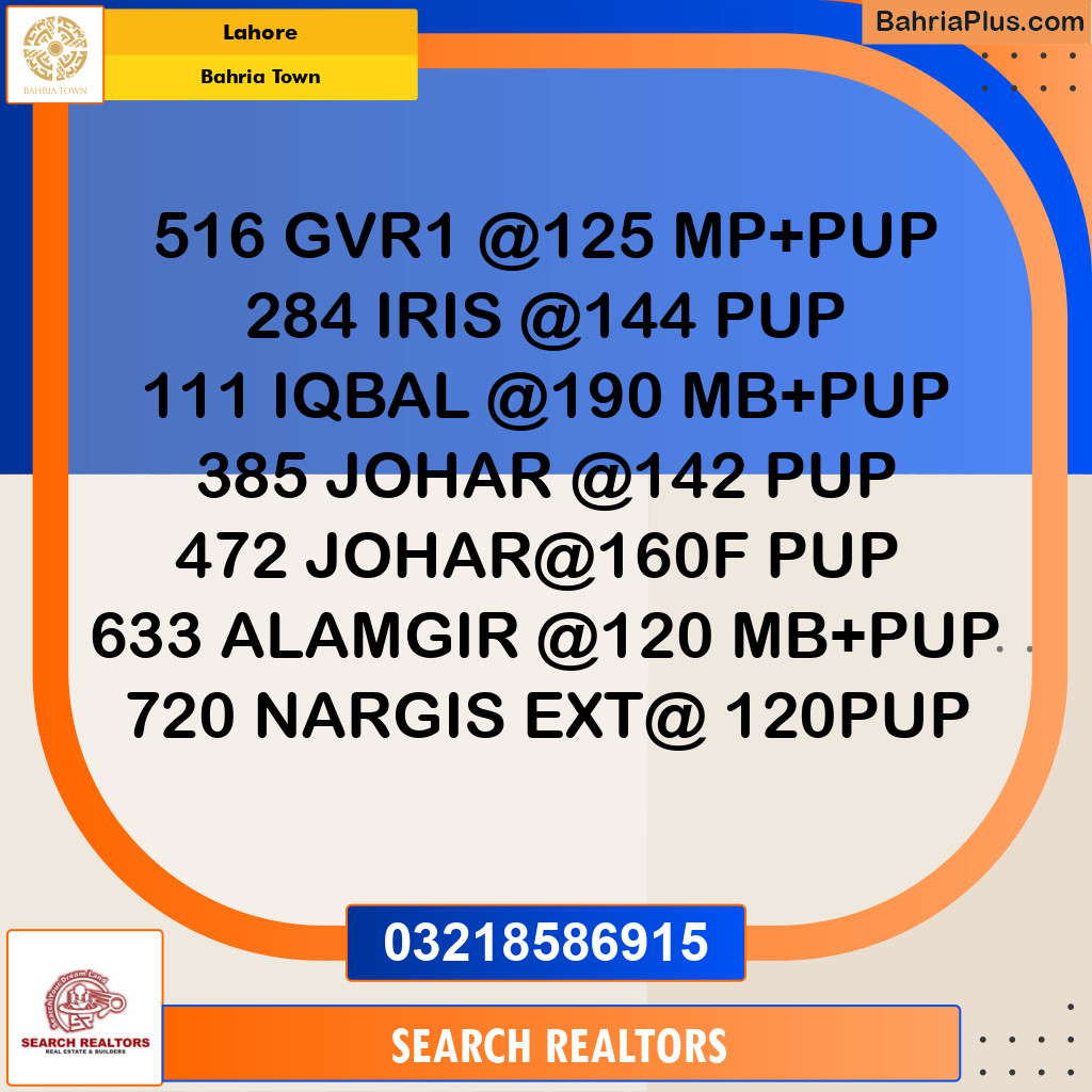 Residential Plot for Sale in Bahria Town, Lahore - (BP-302579)