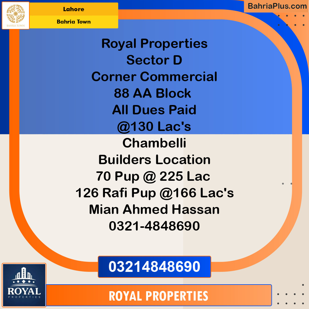 10 Marla Residential Plot for Sale in Bahria Town, Lahore - (BP-302594)