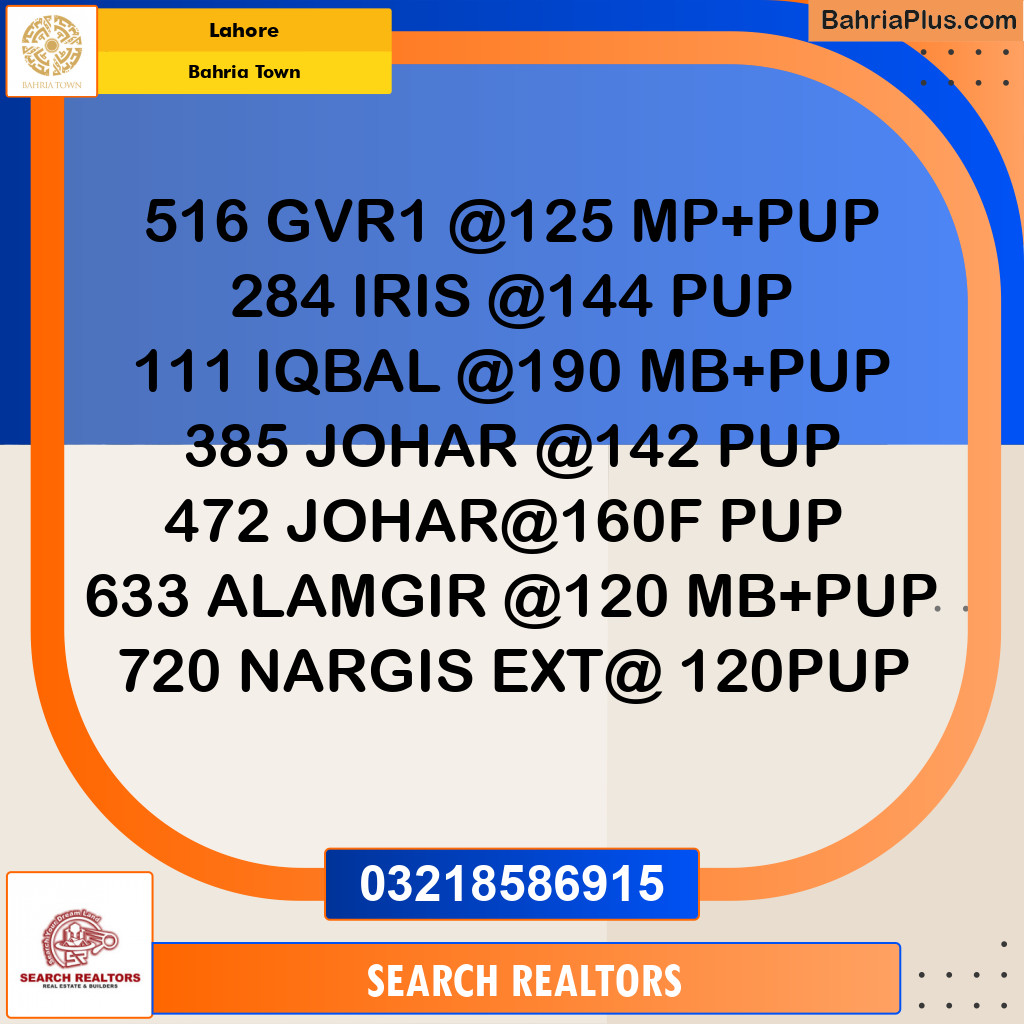 Residential Plot for Sale in Bahria Town, Lahore - (BP-302618)