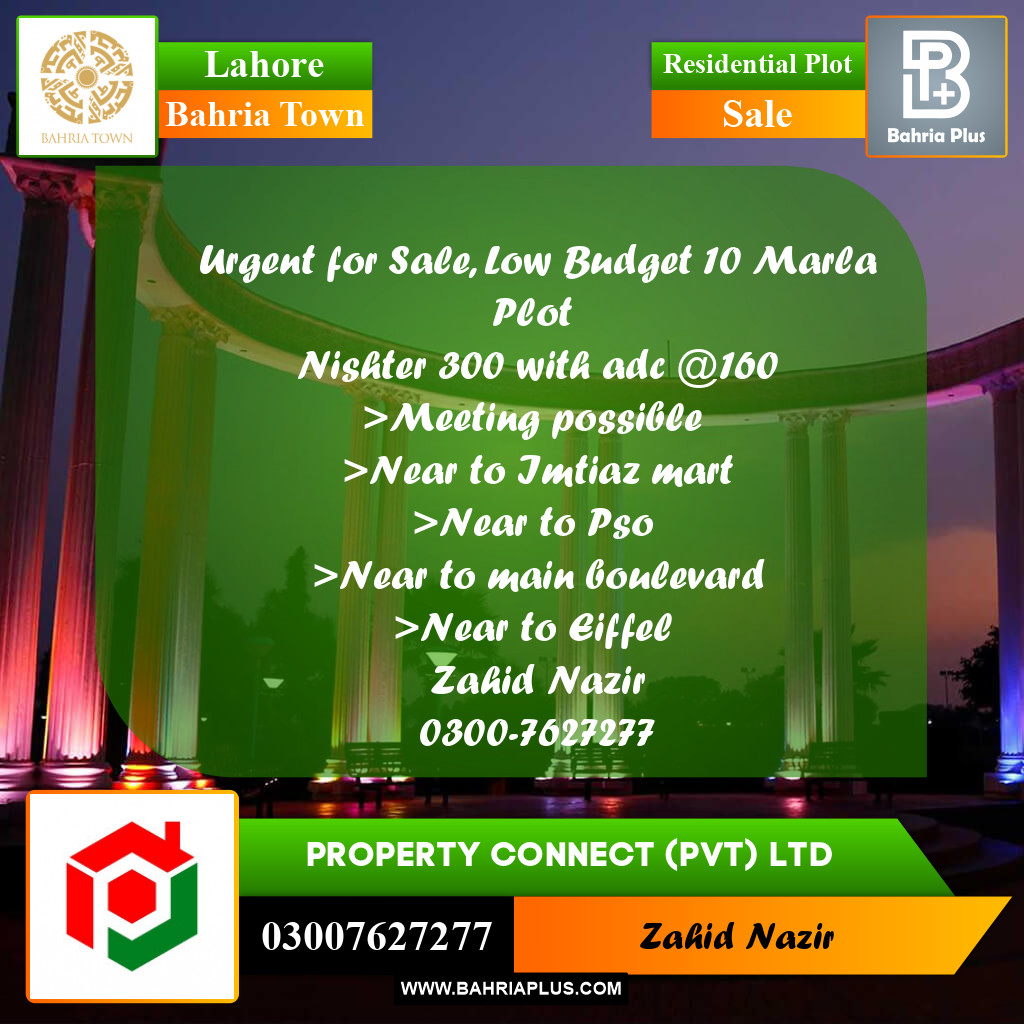 Residential Plot for Sale in Bahria Town, Lahore - (BP-302659)