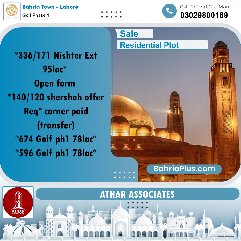 5 Marla Residential Plot for Sale in Golf Phase 1 -  Bahria Town, Lahore - (BP-302672)