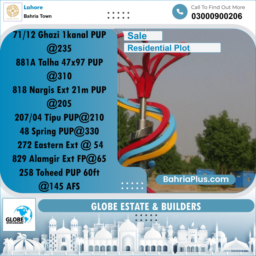 Residential Plot for Sale in Bahria Town, Lahore - (BP-302718)