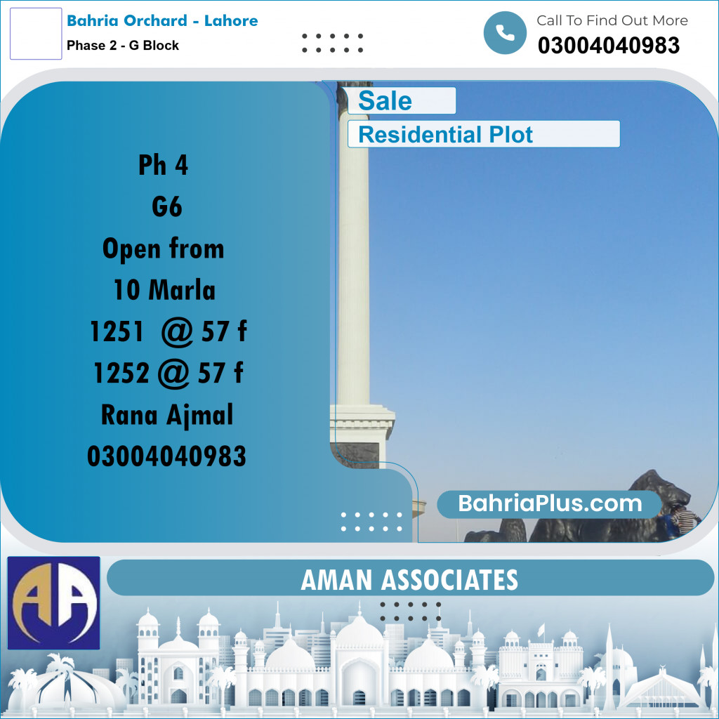 Residential Plot for Sale in Phase 2 - G Block -  Bahria Orchard, Lahore - (BP-302879)