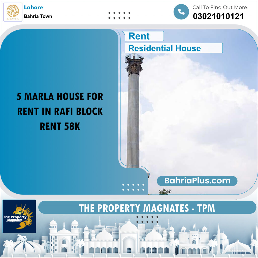 Residential House for Rent in Bahria Town, Lahore - (BP-302893)