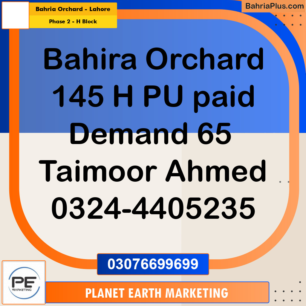 8 Marla Residential Plot for Sale in Phase 2 - H Block -  Bahria Orchard, Lahore - (BP-302927)