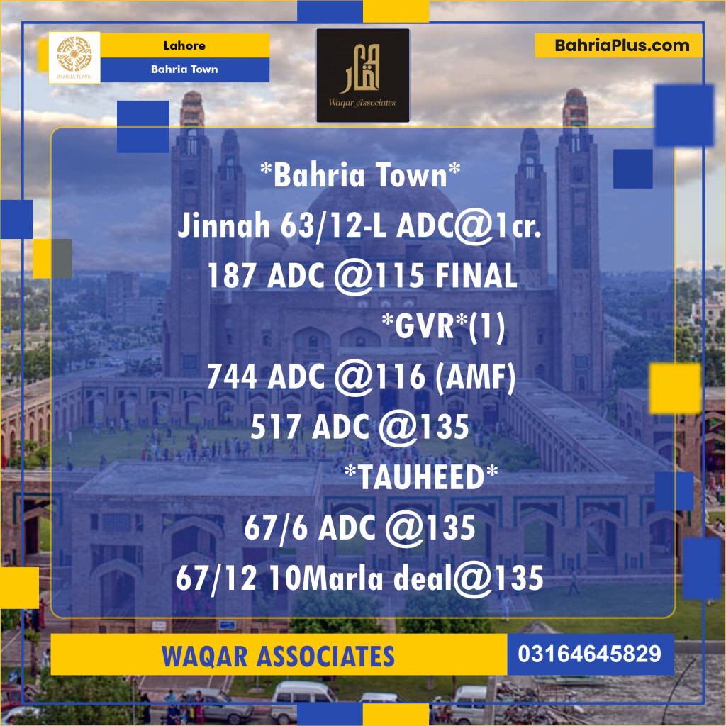 Residential Plot for Sale in Bahria Town, Lahore - (BP-302963)