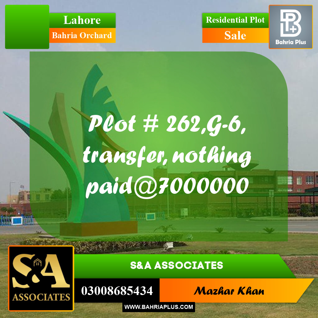 10 Marla Residential Plot for Sale in Bahria Orchard, Lahore - (BP-303004)