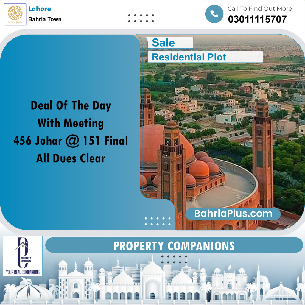 Residential Plot for Sale in Bahria Town, Lahore - (BP-303043)