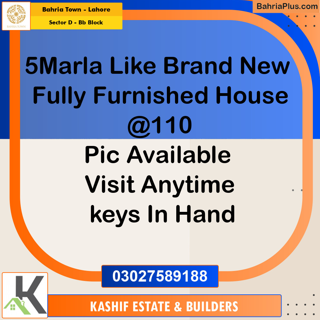 5 Marla Residential House for Rent in Sector D - BB Block -  Bahria Town, Lahore - (BP-303087)